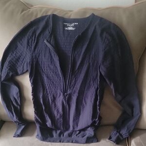 Derek Lam Ioc For Athle Textured Muscle Tee Seamless Half Zipper Long Sleeve L